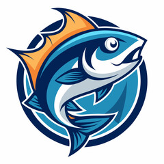 Obraz premium Bait Lure Fish Hook Fishing Angler logo design inspiration