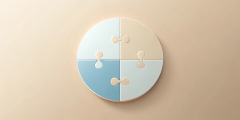 Circular Puzzle Pieces Interlocking for Teamwork and Collaboration