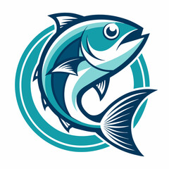 Obraz premium Bait Lure Fish Hook Fishing Angler logo design inspiration