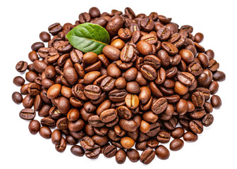 Fototapeta premium Brazilian Coffee beans isolated on white, coffee beans isolated on transparent background