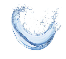 Blue water splash or wave splash isolated on transparent background png .generated ai	