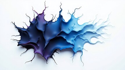 Deep blue and purple fluid splash abstract paint