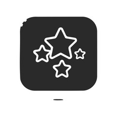 Obraz premium Simple black icon of multiple stars in varying sizes on square background