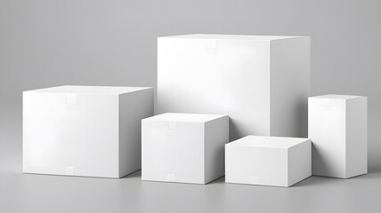 Blank white cardboard box, a 3D illustration of an empty container on a white background, perfect for your product design or packaging concepts
