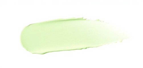 Fototapeta premium Green color correcting concealer swatch, creamy texture, isolated on white, palette, creamy