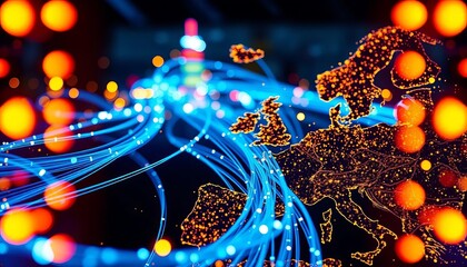 High-speed fiber optic cables connecting European capitals,   trading,  fast