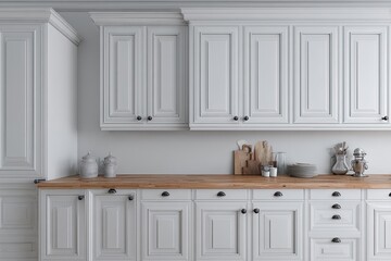 Kitchen Interior White Cabinetry Countertop Clean Design