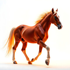 Obraz premium horse running on white background