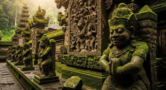 Ancient Temple Stone Carving in Southeast Asia