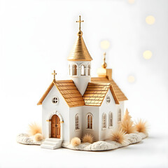 Church isolated on white background