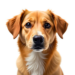 dog puppy sitting isolated on white background