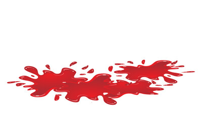  Vector Red Liquid Blood Splatter on White Background