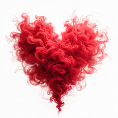 Dreamy Heart Made of Soft Red Smoke Wisps and Swirls