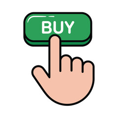 buy button with hand cursor vector illustration graphic design in blue and green