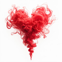 Elegant Red Smoke Heart with Intricate Swirling Details