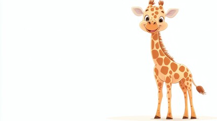 Obraz premium Cute cartoon giraffe on a white background.