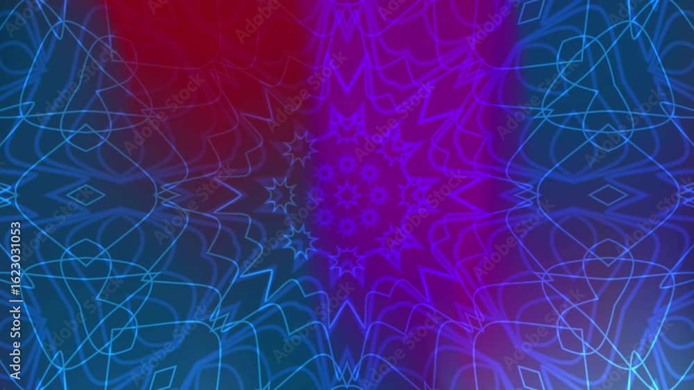 Poster peacock feather mesmerizing kaleidoscope animation with geometric patterns, vibrant colors, and smoo