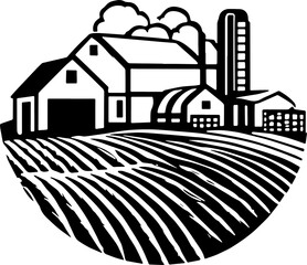 Fototapeta premium Vintage village farm house or silo barn storage logotype design 