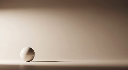 Minimalist still life a single egg casting a long shadow in soft, diffused light