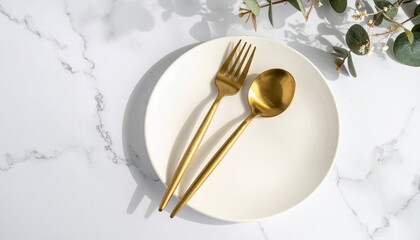 fork and spoon on plate