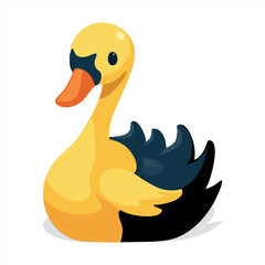 Cute Yellow Swan Cartoon