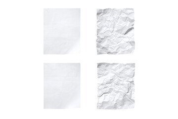 square textures of white paper isolated on transparent background