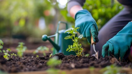 Eco Gardening Scene with Tools