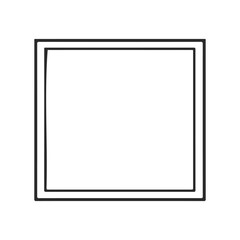 Minimalist square framed art with simple black outline on white background