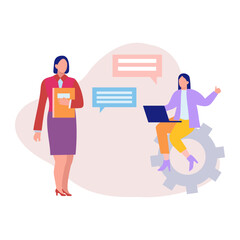 Girl answering questions in interview