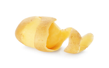 Raw potato with peel isolated on white
