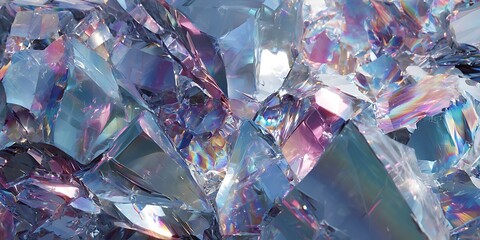 Closeup of iridescent blue and purple crystals with sharp facets