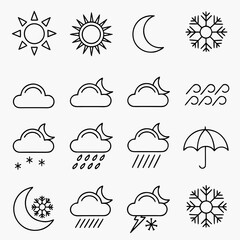 Weather icons set isolated on white background, vector illustration design