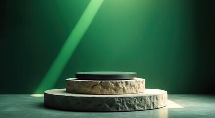 Minimal Platform with Natural Stone and Shadow Play