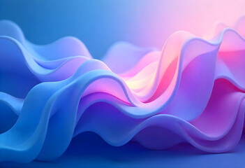 Abstract Wavy Flow: An artistic rendering of fluid, undulating shapes in soft hues, blending seamlessly and creating a visual symphony of form and color.