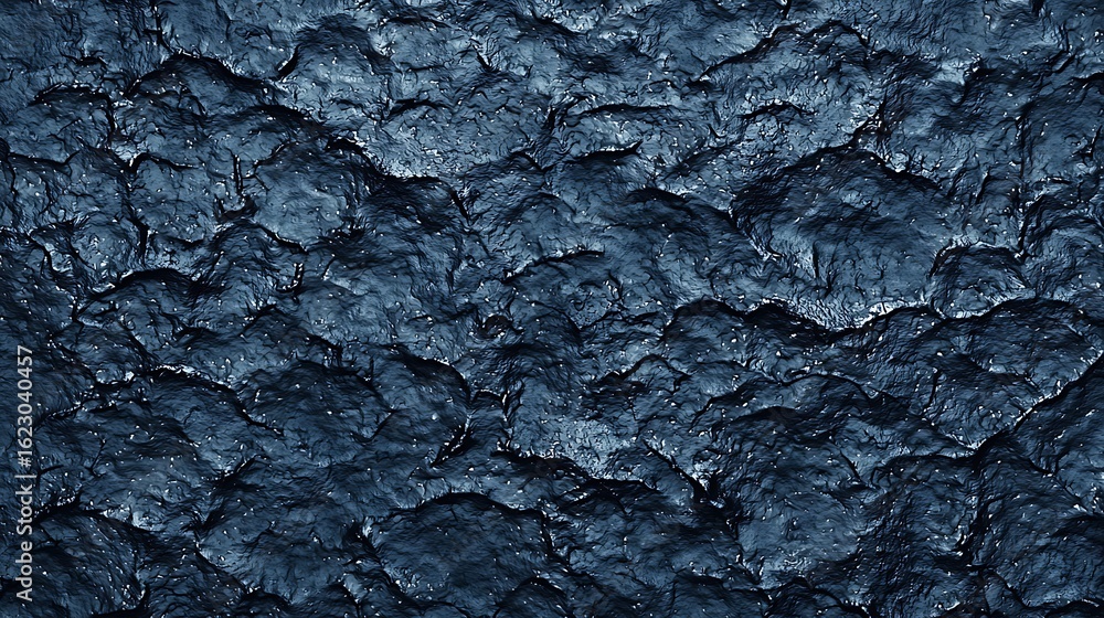Poster a textured surface of dark, rippling water, reflecting light, creating a mesmerizing pattern of wave