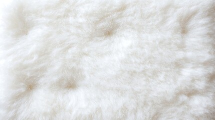 A soft, fluffy white surface with a texture reminiscent of wool or fur, creating an inviting and cozy appearance.