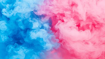 Fototapeta premium A vibrant swirl of blue and pink smoke creates an abstract, dreamy effect, perfect for artistic and creative applications.
