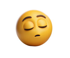 Fototapeta premium Boredom shown with a sleepy yellow emoji face