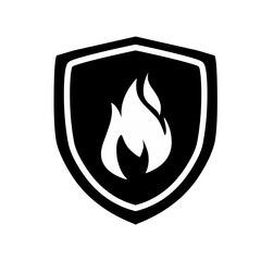 black fire shield icon