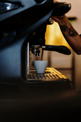 coffee machine with coffee beans