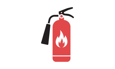 Fire Extinguisher Vector Illustration Featuring Firefighter&rsquo;s Tool for Flame Fighting, Attention-Grabbing Symbol Perfect for Fire Station Signs, Safety Posters, and Emergency Equipment Graphics
