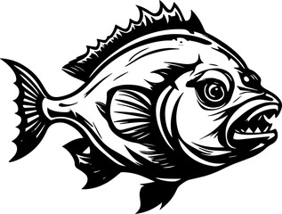 Piranha fish silhouette icon