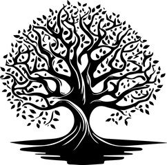 Big tree silhouette icon