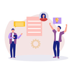 Teacher asking his student to describe picture