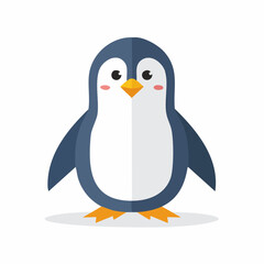 Naklejka premium Adorable penguin illustration with simple shapes and a clean color palette on white background