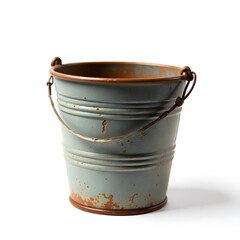 metal bucket isolated on white background