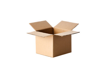 Open cardboard box isolated on transparent background