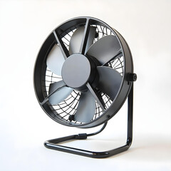 black table fan isolated on white background