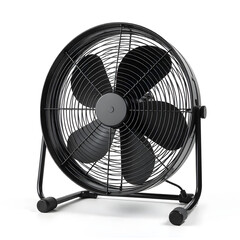 black table fan isolated on white background