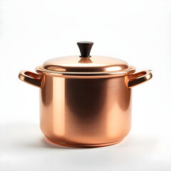 copper brass cooker container utensil isolated on white background